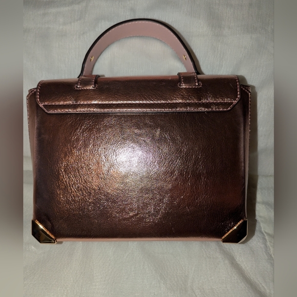 Michael Kors Manhattan Medium School Satchel Crossbody Primrose Rose Gold NWT - Picture 8 of 10